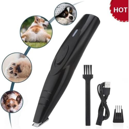 Dog Clippers Professional Pet Foot Hair Trimmer Cordless USB Rechargeable Dog Grooming Clipper Kit Low Noise Hair Cutter Removal