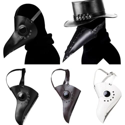 Halloween Party Steampunk Plague Doctor Mask Gothic Leather Long Nose Bird Mask Scary Schnabel Clown Mask Cosplay Fancy Mask