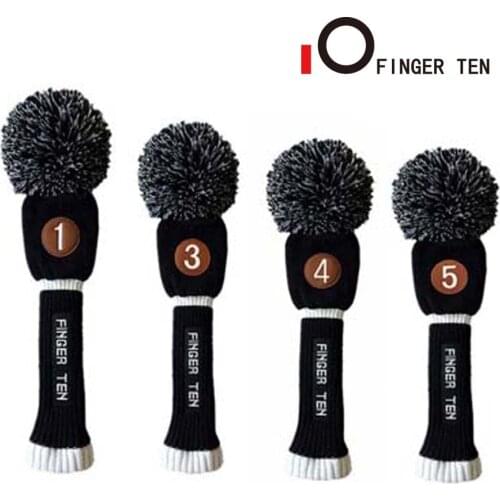 4 Pcs Set Golf Club Head Covers Driver Fairway Hybrid Pom Putter Clubs Cover Headcovers with Number Tag for Wood Drop Shipping