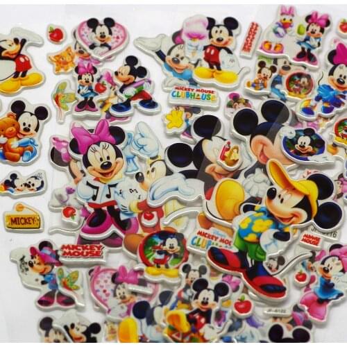 1bag Lovely mouse Sticker dimensional 3D cartoon PVC bubble stickers girls/boys birthday cute gift children toys random