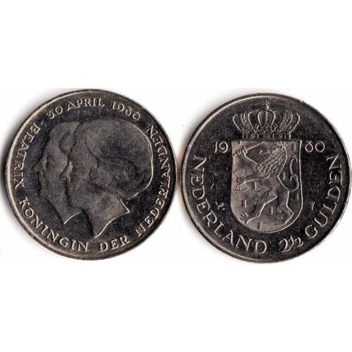 Netherlands 2.5 Gulden 2 1/2 Shield 1980 Edition Coins Europe New Original Coin Commemorative Edition 100% Real Rare Eu