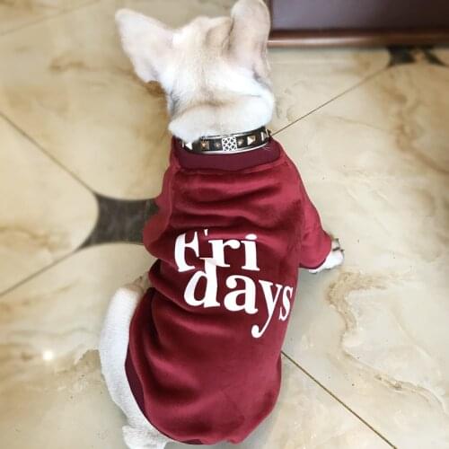 2020 New Velvet Dog Coat Hoodie Spring Pet Dog Clothes Thickening Dog Jacket Clothing for Pet Dogs Costume French Bulldog 10E