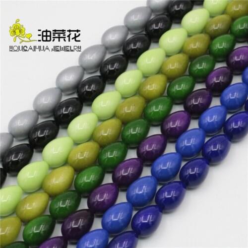 10x14mm Multicolor Glass Beads Pearls Ornaments Necklace Bracelet Crafts Loose DIY Oval Lucky Stones Girls Gift Jewelry Wholesal