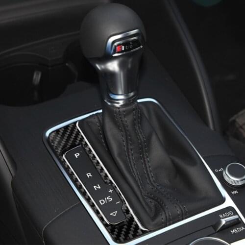 Car Interior Carbon Fiber Gear Shift Panel Button Frame Car Stcikers and Decals For Audi A3 S3 2014- Car Styling Accessories