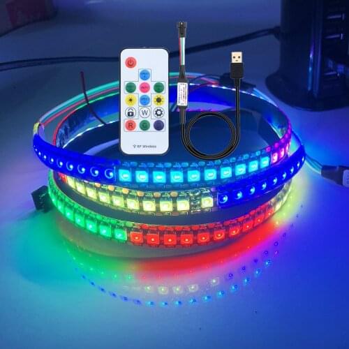 USB LED Strip WS2812B Addressable Pixel Tape With 14Key Remote Controller For Led TV Back Under Cabinet Lamp DC5V 1m/2m/3m/4m/5m