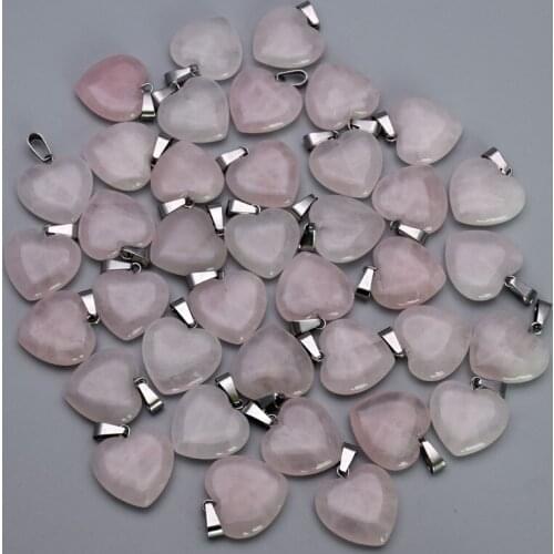 Fashion natural stone Quartz Rose Cross heart water drops Pendants & necklaces for making Jewelry charm Point parts 50pcs/lot