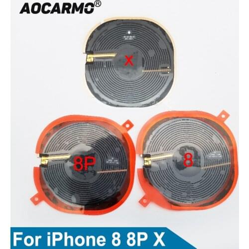 Aocarmo Charger Receiver MFC Wireless Charging Induction Coil NFC Module Flex Cable For iPhone 8 8P Plus X 10 Replacement Part