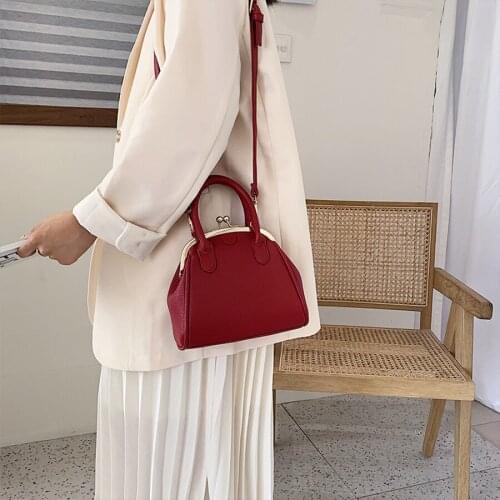 Simple Ladies Handbag Fashion New PU Leather Temperament Mini Bags Korean Style Girl Shoulder Crossbody Bag