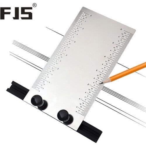 Woodworking Scribe 6 inch T-type Ruler Hole Scribing Marking Gauge Stainless Steel Crossed T-Square Measuring Tools