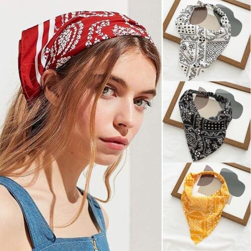 Ruoshui Woman Vintage Headband Triangle hairband Hair Scarf Printed Hair Accessories Headwear Turban Elastic Headwrap