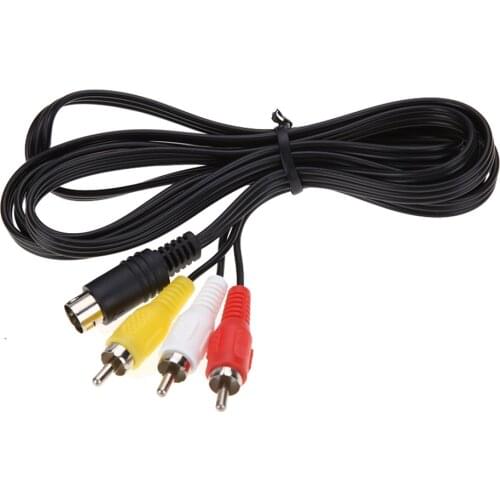 Connecting line 3RCA 1.8 m 9 pin Audio Video AV Cable for Sega Genesis 2 or 3 Composite RCA Connects Video&Sound Transmission