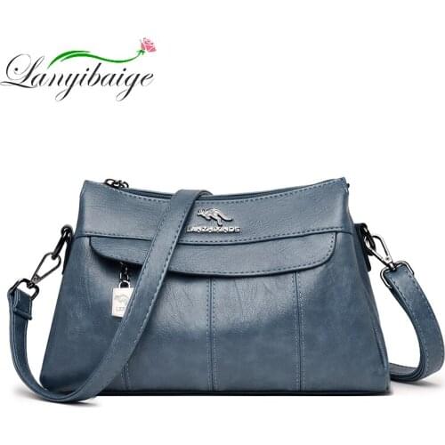 Fashion Ladies PU Leather Handbag 2021 New Solid Color Stitching Designer Bag Elegant Girl Shoulder Bag Casual Crossbody Wallet