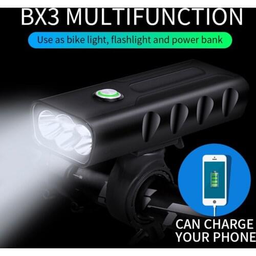 Waterproof USB Output MTB Cycling Bike Light 3000 Lumen T6 Led Bicycle Lamps Riding Frontal Flashlight 18650 Warning Headlight