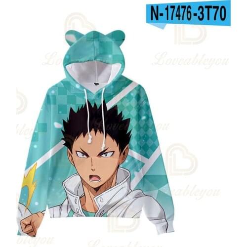 Hoodie Sweatshirt Japan Anime Unisex 3d Anime Haikyuu Cosplay Female Costume Volleybal Club Casual Kids Hoody