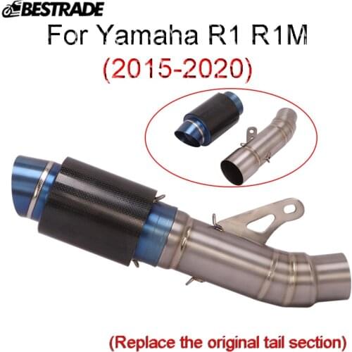 Exhaust System For Yamaha YZF R1 R1M 2015-2020 Scooter Exhaust Escape Titanium Alloy Middle Link Pipe Muffler Tube Slip On