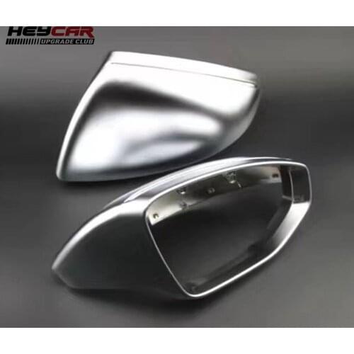 High Quality 1 Pair Side Assist Support Matt Silver Chrome Mirror Case Rearview Cover Shell For Audi A6 C8 A8 D5 New A7