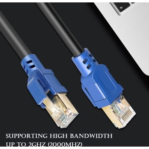 High Speed Internet Cable Wired LAN Cord RJ45 Ethernet Cable Cat 8 40Gbps Blue Network Cable LAN Improve Reliability