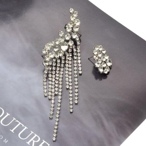 Hot Brand Luxury Statement Dangle Earrings Crystal Tassel Irregular Drop Earrings For Women Jewelry Wholesale