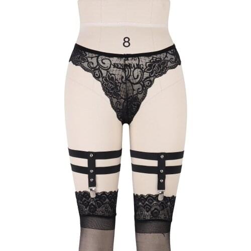 Women Fashion Sexy GARTER BELT Harajuku Goth garter belt Black Elastic body Harness Bdsm Dance Bondage Lingerie