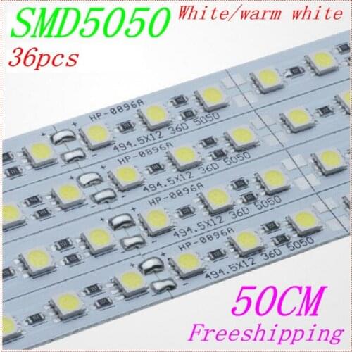 0.5m 5050 LED 36LEDs 12V Hard Strip Bar Light + Aluminium Alloy Shell Housing Rigid Strips CE ROSH