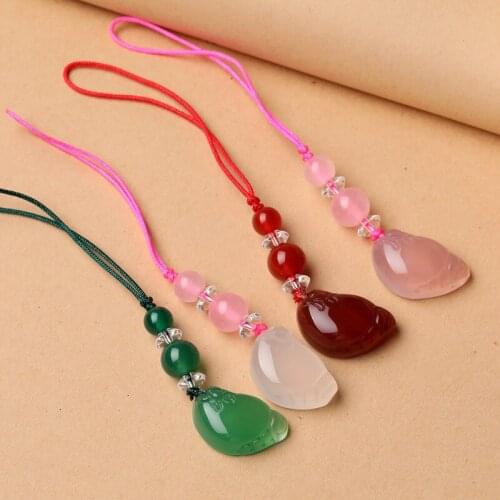 10Pcs Universal Foot Shape Agate Stone Short Style Mobile Phone Case Cover Straps Phone Lanyards
