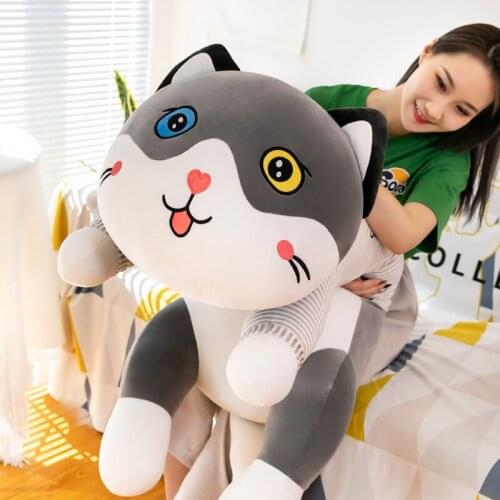 130cm Cute Animal Dog Long Pillow Stuffed Husky Plush Toys Soft Sleeping Cushion Doll Children Kids Baby Girls Cartoon Gifts