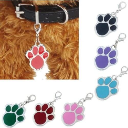 30 Pcs/Lot Pet Products MIX Colors Available Hot Sell Pretty Puppy Jewelry Accessories Pet Paw Dog Name ID Tag for Pet Dog Produ