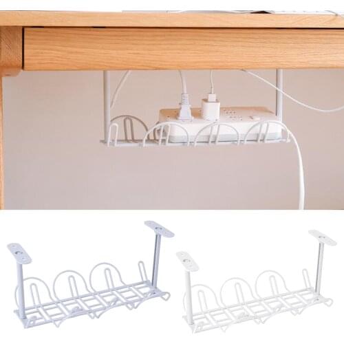 32cm Under Desk Cable Organizer Tray Wire Management Holder Basket Plastic