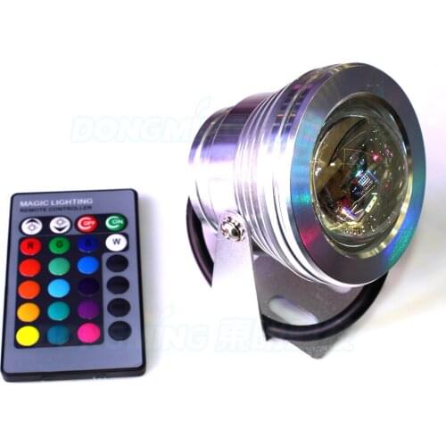 4pcs Silver cover AC85-265V convex lens underwater led light rgb underwater led lamp IP68 10W pool lights