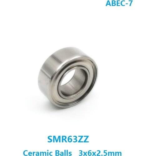 6pcs/10pcs SMR63ZZ SMR63 ZZ 3x6x2.5mm ABEC-7 Stainless Steel hybrid Si3n4 Ceramic bearing fishing reel bearing 3*6*2.5mm MR63