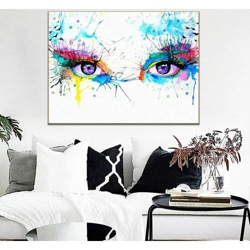 Abstract Art Painting By Numbers Two Eyes Image Coloring By Numbers Decorative Canvas Painting Art Supplies DIY Unique Gift
