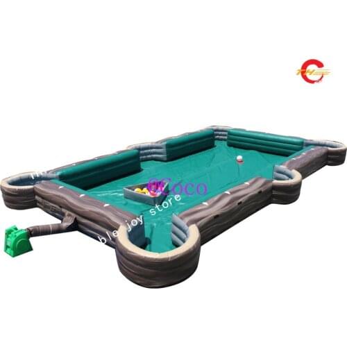 Free air ship to door, Inflatable snooker soccer ball table pvc football snooker billiard table cheap snooker pool for sale