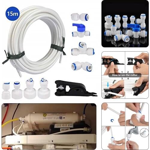 1/4 inch Quick Reverse Osmosis Quick Coupling L / T/Y Type Straight Bend Tee RO Reverse Osmosis Pipe Household Water Hose