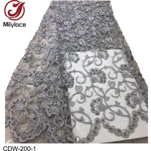 French Nigerian Lace Fabric High Quality Embroidered Tulle African Laces Fabric Wedding French Tulle Lace CDW-200
