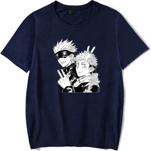 Anime Jujutsu Kaisen T Shirt Men Harajuku Anime O-Neck T-shirt Casual Loose Short Sleeve T Shirt Women Men Jujutsu Kaisen Tshirt