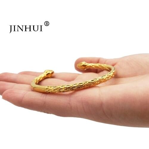 Jin Hui New Fashion Gold Color Wedding Bangles for Women Bride Adjustable Bracelets Ethiopian/france/African/Dubai Jewelry gifts