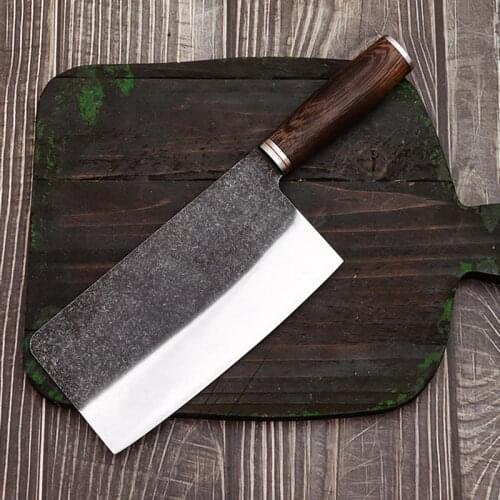 Forged Cleaver High Carbon Steel Kitchen Knife 5Cr15 Handmade Forged Knives Durable Sharp Blade Butcher Chef Knife Cooking Tools