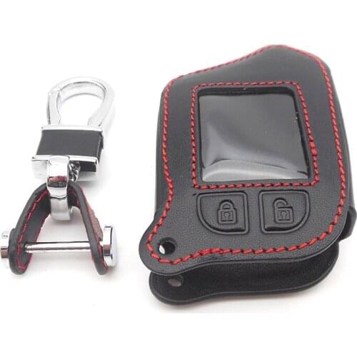 M13 Leather Case For Scher-Khan Magicar 13 14 m110as AUTO-SIGNALS Car Alarm Remote Controller LCD Keychain Cover