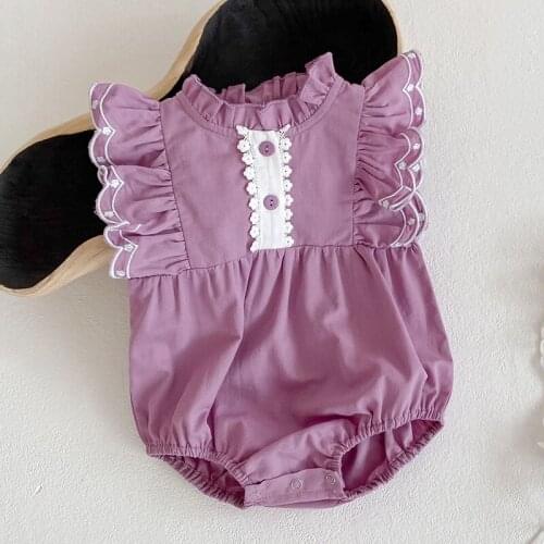 Summer Baby Girls Sleeveless Embroider Rompers Baby Clothes Rompers Kids Girls Rompers Infant Girls Clothing 0-3Yrs