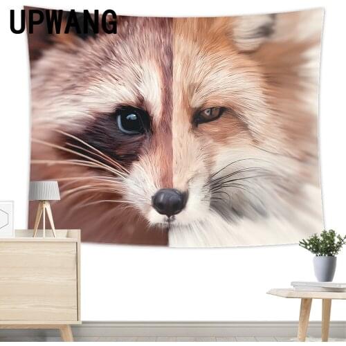 Fox Tapestry Wall Hanging Sandy Beach Picnic Rug Camping Tent Sleeping Pad Home Decor Bedspread Sheet Wall Cloth