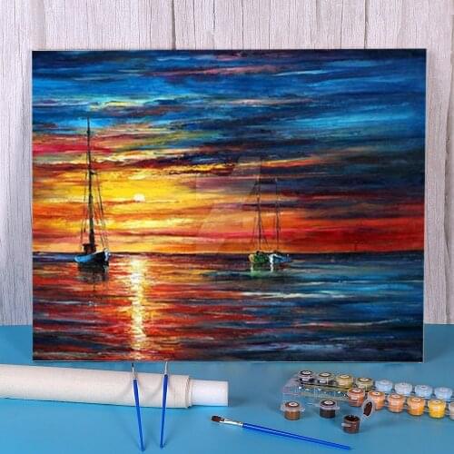 Love At Sea Paint By Numbers Set Oil Paints 40*50 Picture By Numbers Photo Handmade For Handicraft
