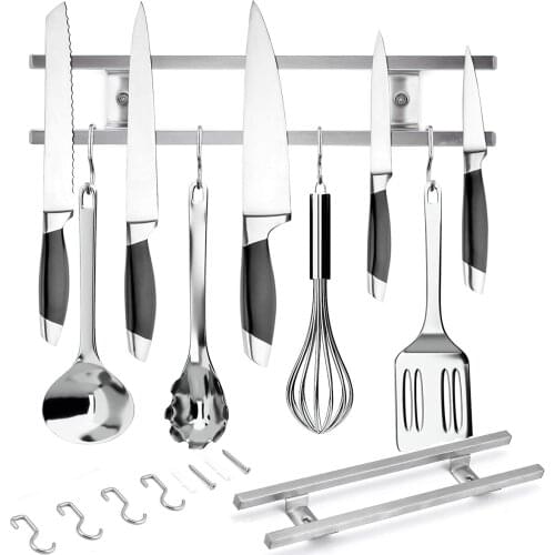 Self Adhesive Magnetic Knife Holder 304 Stainless Steel Wall Mount Kitchen Magnet Magnetic Knife Holder for Knives Organizer