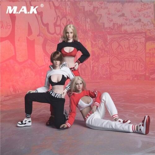 1/6 Scale Female Clothes Set Fashion FG059 Street Dance Suit Shoes Model For 1:12 Action Figure Toy Accessory