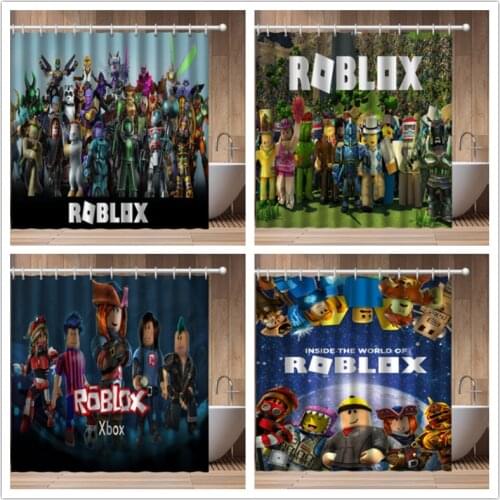 2021 New Roblox Bestselling 3D Print Nordic Style Shower Curtain Set Hook Natural Landscape Home Decoration Bathroom Curtains