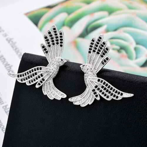 New fashion temperament lifelike sea wide sky eagle spread wings zircon earrings female/girl sweet romantic jewelry earrings