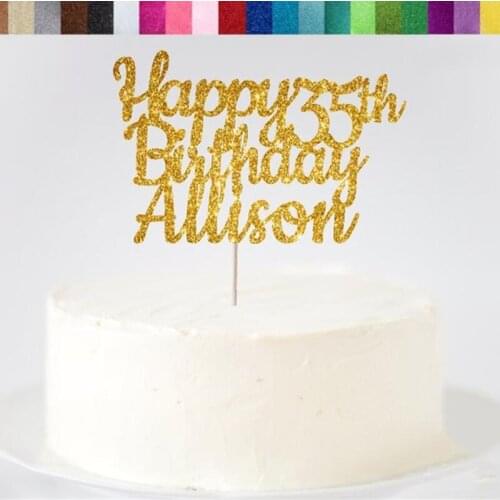 Custom Happy Birthday Cake Topper,Birthday Name Topper, Personalized Happy Birthday Cake Toppers,Birthday Decorations Food Picks