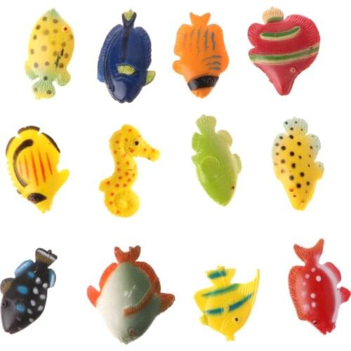 12-piece Plastic Marine Animal Fish Model Educational Toy Party Bag Fillers