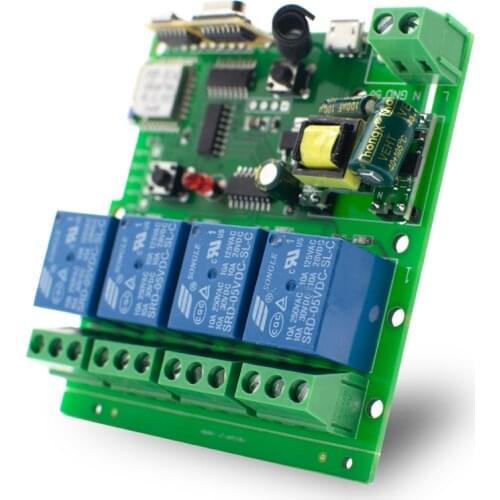 WiFi Relay Module 4CH Receiver Switch DC12V AC220V Projection Screen Wireless Remote Control Receiving Controller Up Down Switch