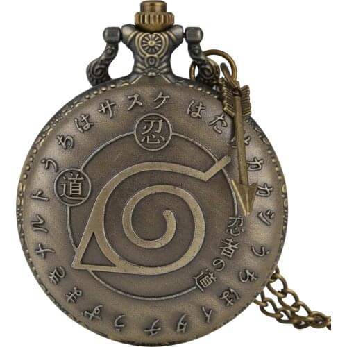Retro Japanese Anime Antique Quartz Pocket Watch Steampunk Cosplay Pendant Clock Souvenir Vintage Clock with Cute Accessory