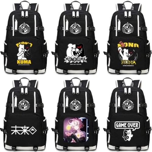 Danganronpa monokuma Backpack Anime Komaeda Nagito Cosplay Hinata Hajime Nylon School Bag Travel Bags